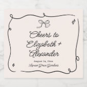 Étiquettes Pour Bouteilles De Vin Mousseux Quirky & Whimsical Bow Mariage (Étiquettes simples)