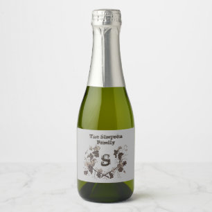 Étiquettes Pour Bouteilles De Vin Mousseux Raisins et vignes vintages Blanc noir Ajouter un m
