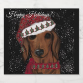 Étiquettes Pour Bouteilles De Vin Mousseux Red Dachshund (Étiquettes simples)