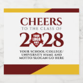 Étiquettes Pour Bouteilles De Vin Mousseux Red Gold School College University (Étiquettes simples)