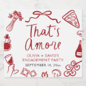 Étiquettes Pour Bouteilles De Vin Mousseux Red Italian That's Amore Pizza Engagement Party (Étiquettes simples)