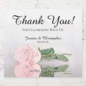 Étiquettes Pour Bouteilles De Vin Mousseux Reflet du Merci Mariage rose simple (Étiquettes simples)