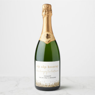 Étiquettes Pour Bouteilles De Vin Mousseux REGINA Jaune Séquins de Parties scintillant or Jau