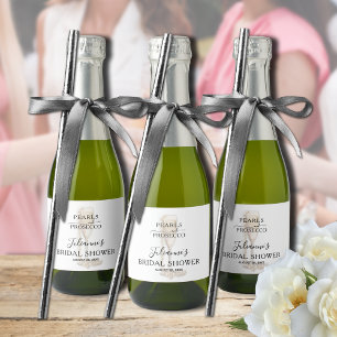 Étiquettes Pour Bouteilles De Vin Mousseux Remerciements pour une Baby Shower autour des Perl