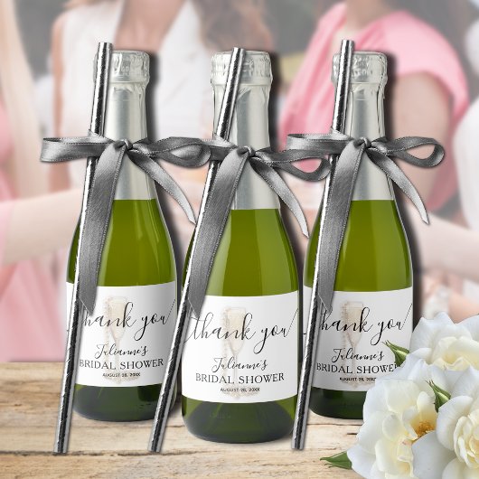 Étiquettes Pour Bouteilles De Vin Mousseux Remerciements pour une Baby Shower de Perles & Pro