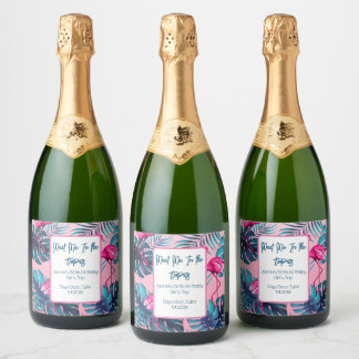 Étiquettes Pour Bouteilles De Vin Mousseux Rencontrez-moi dans les tropiques Anniversaire Fil
