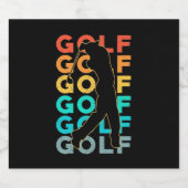 Étiquettes Pour Bouteilles De Vin Mousseux Retro Golfer (Étiquettes simples)