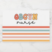 Étiquettes Pour Bouteilles De Vin Mousseux Retro OBGYN Nurse (Étiquettes simples)