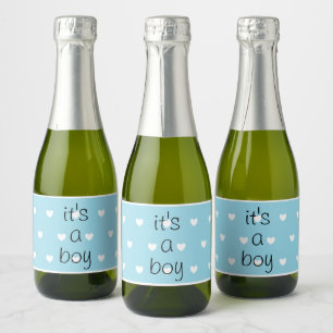 Étiquettes Pour Bouteilles De Vin Mousseux révélation de genre (garçon) mini champagne ét