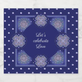 Étiquettes Pour Bouteilles De Vin Mousseux Rosace bleue (Étiquettes simples)