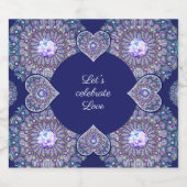 Étiquettes Pour Bouteilles De Vin Mousseux Rosace bleue (Étiquettes simples)