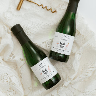 Étiquettes Pour Bouteilles De Vin Mousseux Rosé et Lingerie à la Fête de Mariage