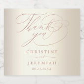 Étiquettes Pour Bouteilles De Vin Mousseux Rose Gold Élégant Écriture Vin de Sparkling Mariag (Étiquettes simples)