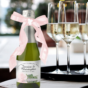 Étiquettes Pour Bouteilles De Vin Mousseux Rose rose pâle Classy Mariage Merci Mini