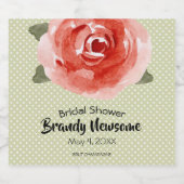 Étiquettes Pour Bouteilles De Vin Mousseux Rose Rouge Floral (Étiquettes simples)