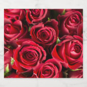 Étiquettes Pour Bouteilles De Vin Mousseux Roses rouges (Étiquettes simples)