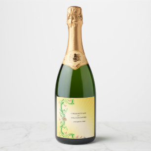 Étiquettes Pour Bouteilles De Vin Mousseux Rouleaux et papillons