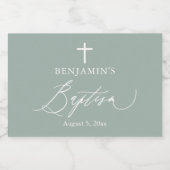 Étiquettes Pour Bouteilles De Vin Mousseux Sage Green Boy Baptême Mini Sparkling Vin Bouteill (Étiquettes simples)