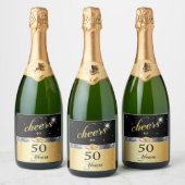Étiquettes Pour Bouteilles De Vin Mousseux Salutations à 50 ans Parties scintillant satinée O (Bouteilles)