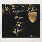 Étiquettes Pour Bouteilles De Vin Mousseux Salutations pendant 50 ans (Étiquettes simples)