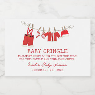 Étiquettes Pour Bouteilles De Vin Mousseux Santa Baby Noël Baby Shower