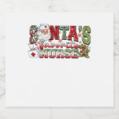 Étiquettes Pour Bouteilles De Vin Mousseux Santa's Favorite Nurse, Merry Nurse, Nurse Christm (Étiquettes simples)