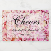 Étiquettes Pour Bouteilles De Vin Mousseux Santé | Hydrangées roses Mini botaniques florales (Étiquettes simples)