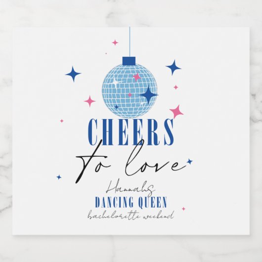 Étiquettes Pour Bouteilles De Vin Mousseux Santorini Bleu Bougainvillea (Étiquettes simples)