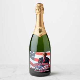 Étiquettes Pour Bouteilles De Vin Mousseux Sauvez l'Amérique Trump 2024