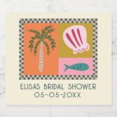 Étiquettes Pour Bouteilles De Vin Mousseux Seaside Soiree Fête des mariées Moderne Cute CUSTO (Étiquettes simples)