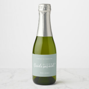 Étiquettes Pour Bouteilles De Vin Mousseux Serez-Vous Ma Femme D'Accueil ? Script moderne