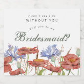 Étiquettes Pour Bouteilles De Vin Mousseux serez-vous ma fleur sauvage d'honneur ? (Étiquettes simples)