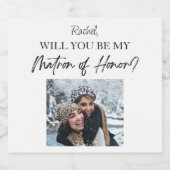 Étiquettes Pour Bouteilles De Vin Mousseux Serez-vous mon chef d'honneur Proposition personna (Étiquettes simples)