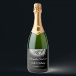 Étiquettes Pour Bouteilles De Vin Mousseux Silver 60th Birthday Party 70's Disco Ball<br><div class="desc">Augmentez votre 60e anniversaire avec notre Étiquette à vin Disco Ball Sparkling de 60e anniversaire d'argent 70's, conçu pour ajouter une touche de sophistication et de style rétro à votre panier jalon. Dans une teinte d'argent chatoyante, ce étiquette de vin respire l'élégance et la nostalgie. Le graphique de la boule...</div>