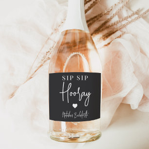 Étiquettes Pour Bouteilles De Vin Mousseux Sip Sip Hooray Bachelorette Party Favoriser
