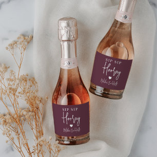 Étiquettes Pour Bouteilles De Vin Mousseux Sip Sip Hooray Bachelorette Party Favoriser