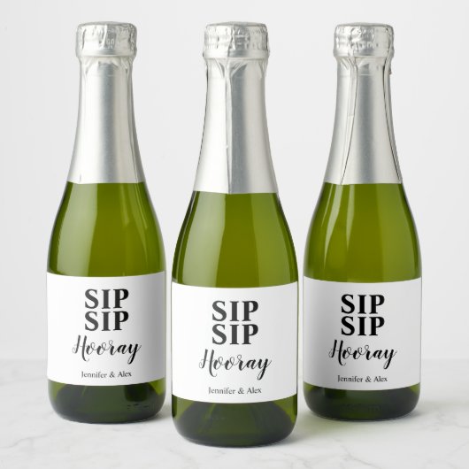 Étiquettes Pour Bouteilles De Vin Mousseux Sip Sip Hooray Favoriser (Bouteilles)