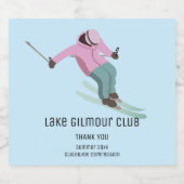 Étiquettes Pour Bouteilles De Vin Mousseux Ski (Étiquettes simples)