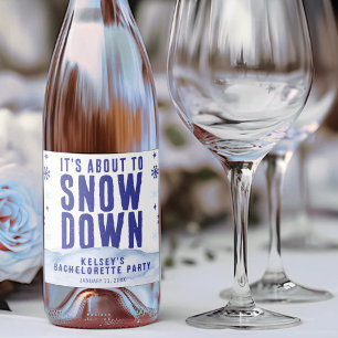 Étiquettes Pour Bouteilles De Vin Mousseux Ski d'hiver Snow Snowflake Bachelorette