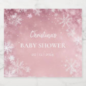 Étiquettes Pour Bouteilles De Vin Mousseux Snowflake Winter Wonderland Baby shower rose (Étiquettes simples)