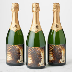 Étiquettes Pour Bouteilles De Vin Mousseux Solaire Eclipse Guerrier King Personnaliser Ensemb