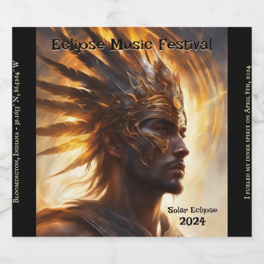 Étiquettes Pour Bouteilles De Vin Mousseux Solaire Eclipse Guerrier King Personnaliser Ensemb (Étiquettes simples)