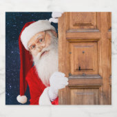 Étiquettes Pour Bouteilles De Vin Mousseux Son joyeux nom de Noël Père Noël (Étiquettes simples)