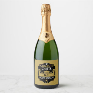 Étiquettes Pour Bouteilles De Vin Mousseux Sortez De Prison Libération Cadeau