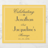 Étiquettes Pour Bouteilles De Vin Mousseux Sunny Yellow Elegant Noms de script Simple Mariage (Étiquettes simples)