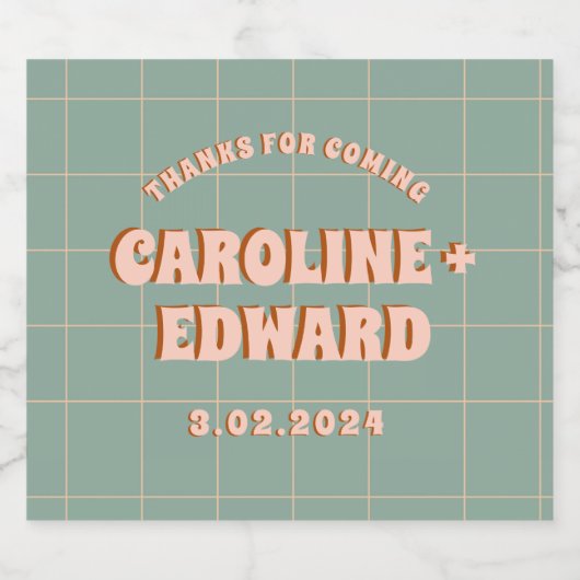 Étiquettes Pour Bouteilles De Vin Mousseux Super Gras Bleu Rose Rouge Funky (Étiquettes simples)