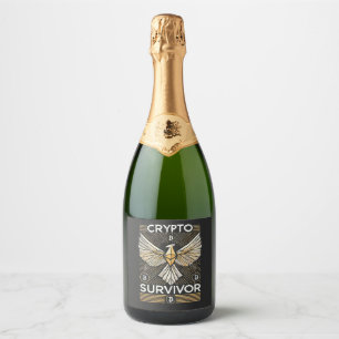 Étiquettes Pour Bouteilles De Vin Mousseux Survivant de Crypto