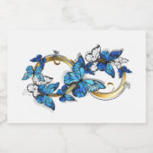 Étiquettes Pour Bouteilles De Vin Mousseux Symbol Infinity of Blue Morpho Butterflies (Étiquettes simples)