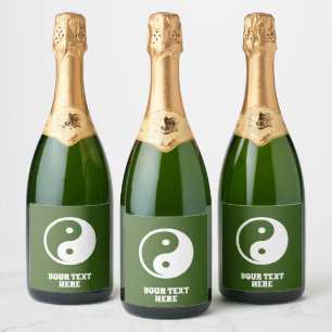 Étiquettes Pour Bouteilles De Vin Mousseux Symbole Yin Yang - tatouage solide design 2