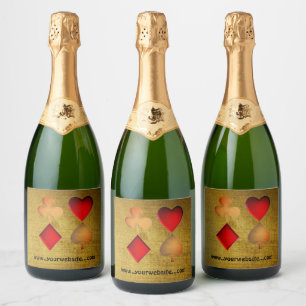 Étiquettes Pour Bouteilles De Vin Mousseux symboles pour le jeu de cartes